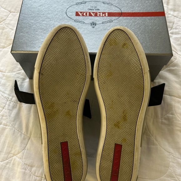 Prada Leopard Print Patent Sneakers with Ribbon Laces - Picture 9 of 14